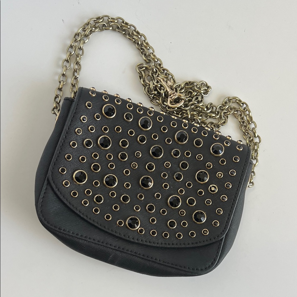 Juicy Couture Black and Gold Studded Crossbody Bag